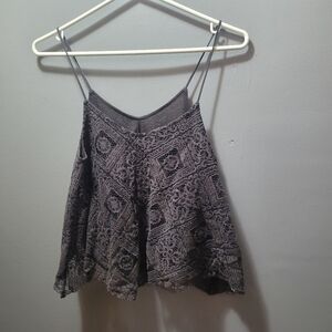 American Eagle Cropped Grey Tank Top XS